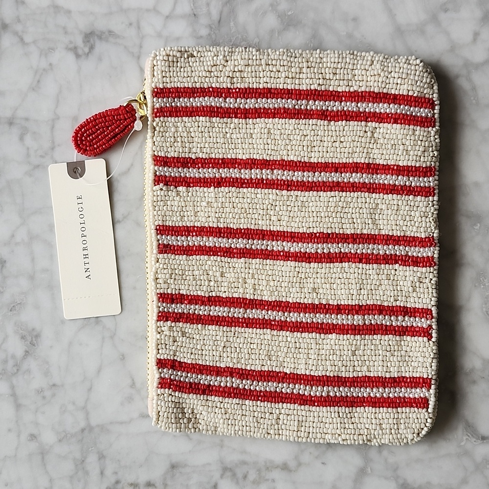 πΌ NWT Anthropologie beaded berry clutch - Picture 5 of 5